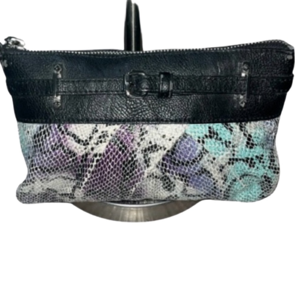 Simply Vera Zip Closure Womens Purple/Green/Black Pouch Clutch Bag
